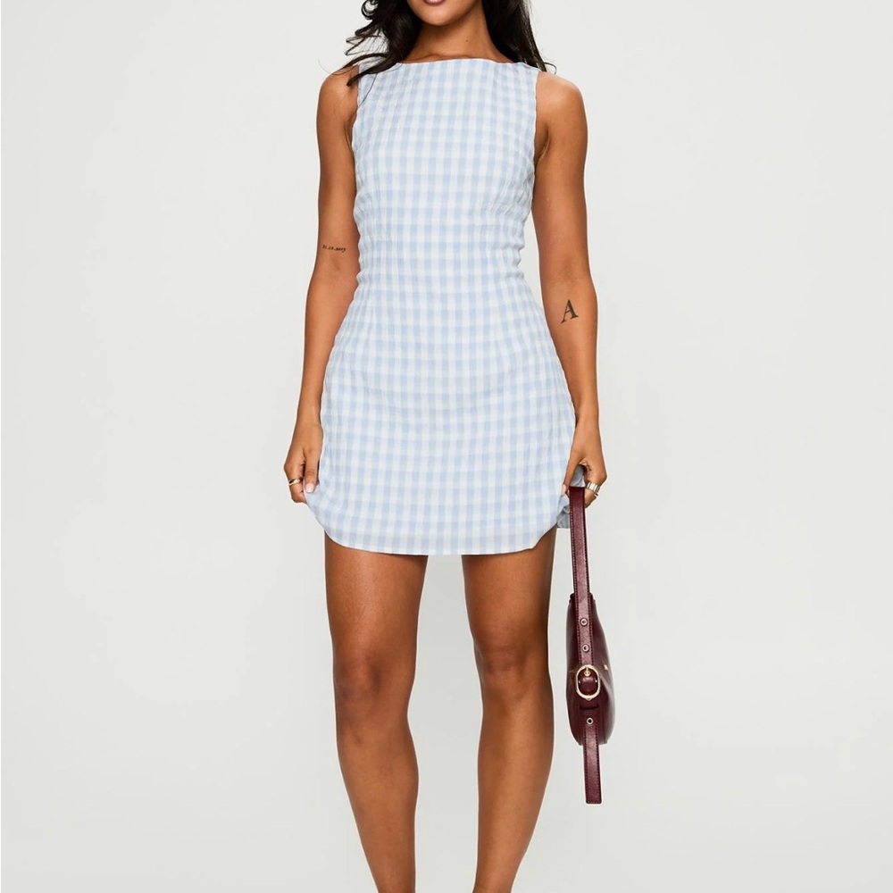 Princess Polly Blue and White Gingham Dress - Picture 7 of 8